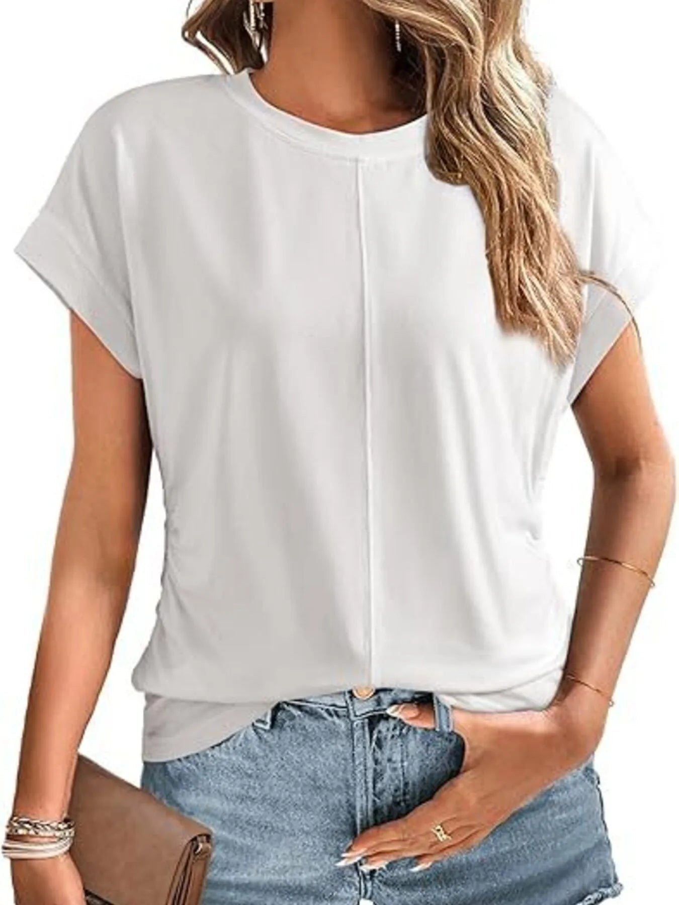 Round Neck Short Sleeve T-Shirt White