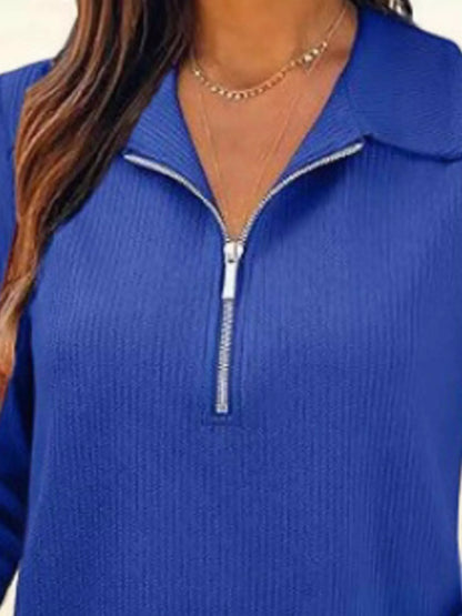 Half Zip Long Sleeve Knit Top
