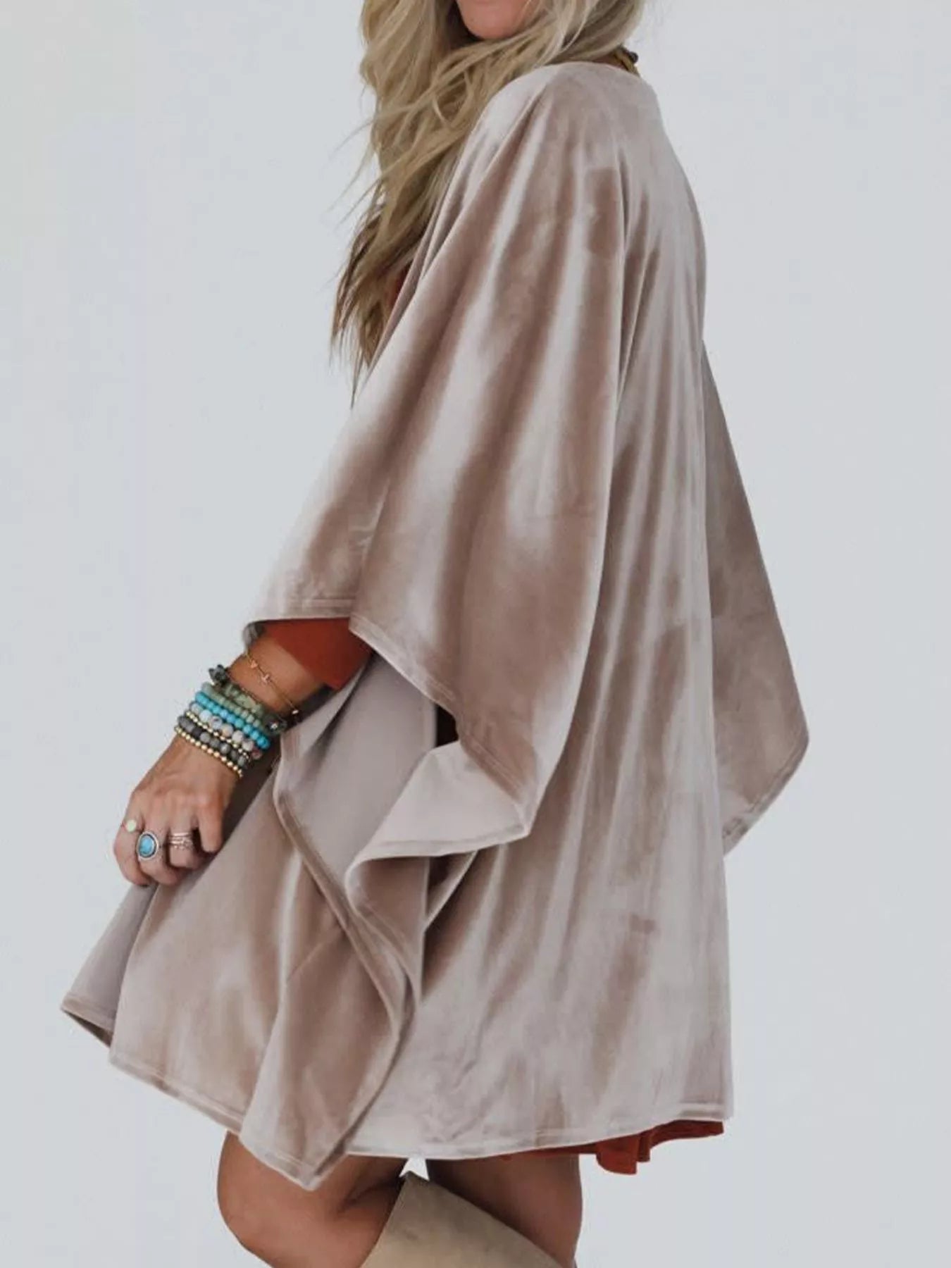 Open Front Draped Sleeve Cardigan