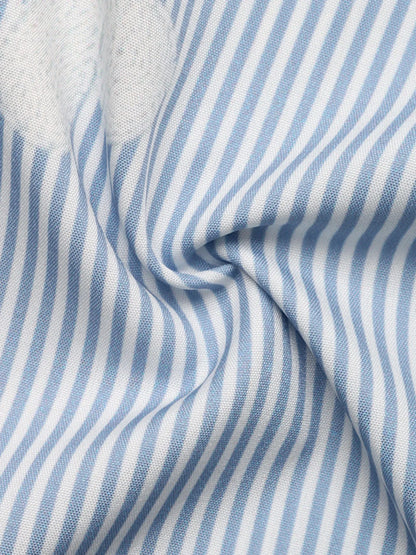 Floral Striped V-Neck Short Sleeve Shirt