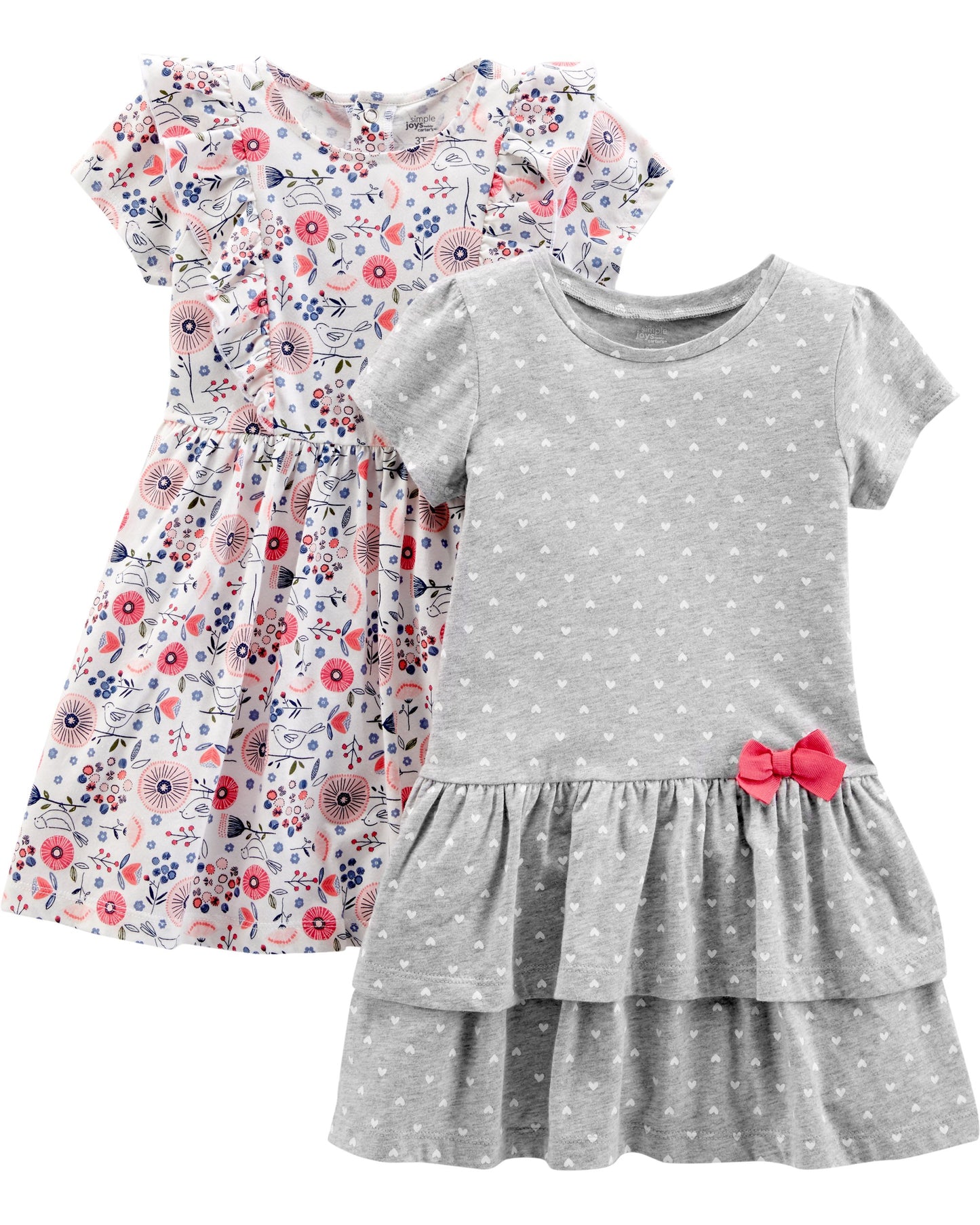 Girls Dress Set 2-Pack - Short Sleeve and Sleeveless Dresses