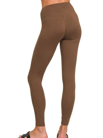 Zenana Microfiber Waistband Leggings