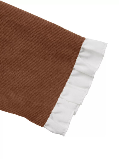 Button-Front Long Sleeve Dress