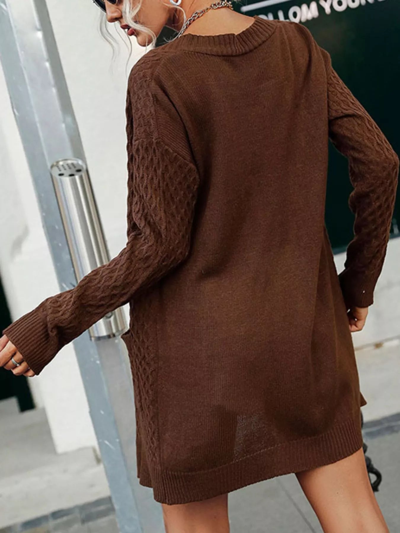 Cable Knit Open Front Cardigan