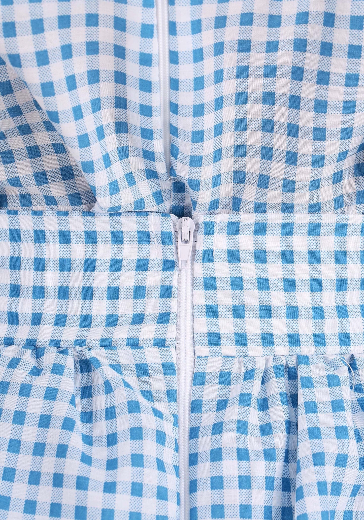 Dorothy Costume - Women's Blue Gingham Dress with White Blouse and Hair Ribbons