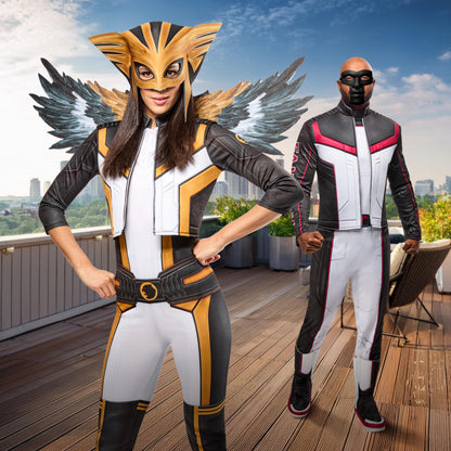 Hawk Girl Costume - Women's Superman Movie Jumpsuit with Wings and Headpiece