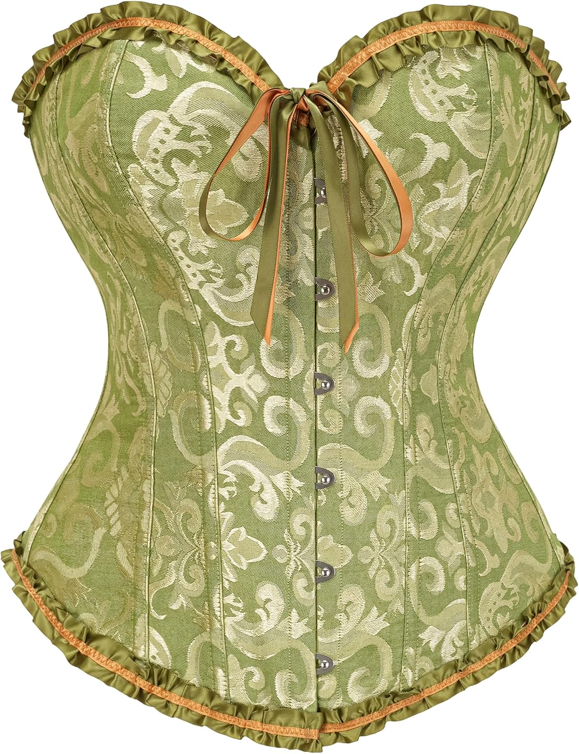 Corset Top for Women - Lace Bustier Shapewear with Push Up Support Green