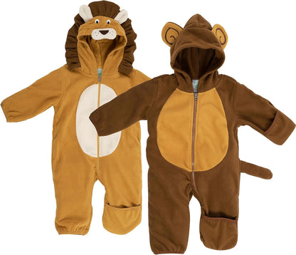 Fleece Baby Bunting with Hood - Convertible Mittens & Booties for Newborn & Infant