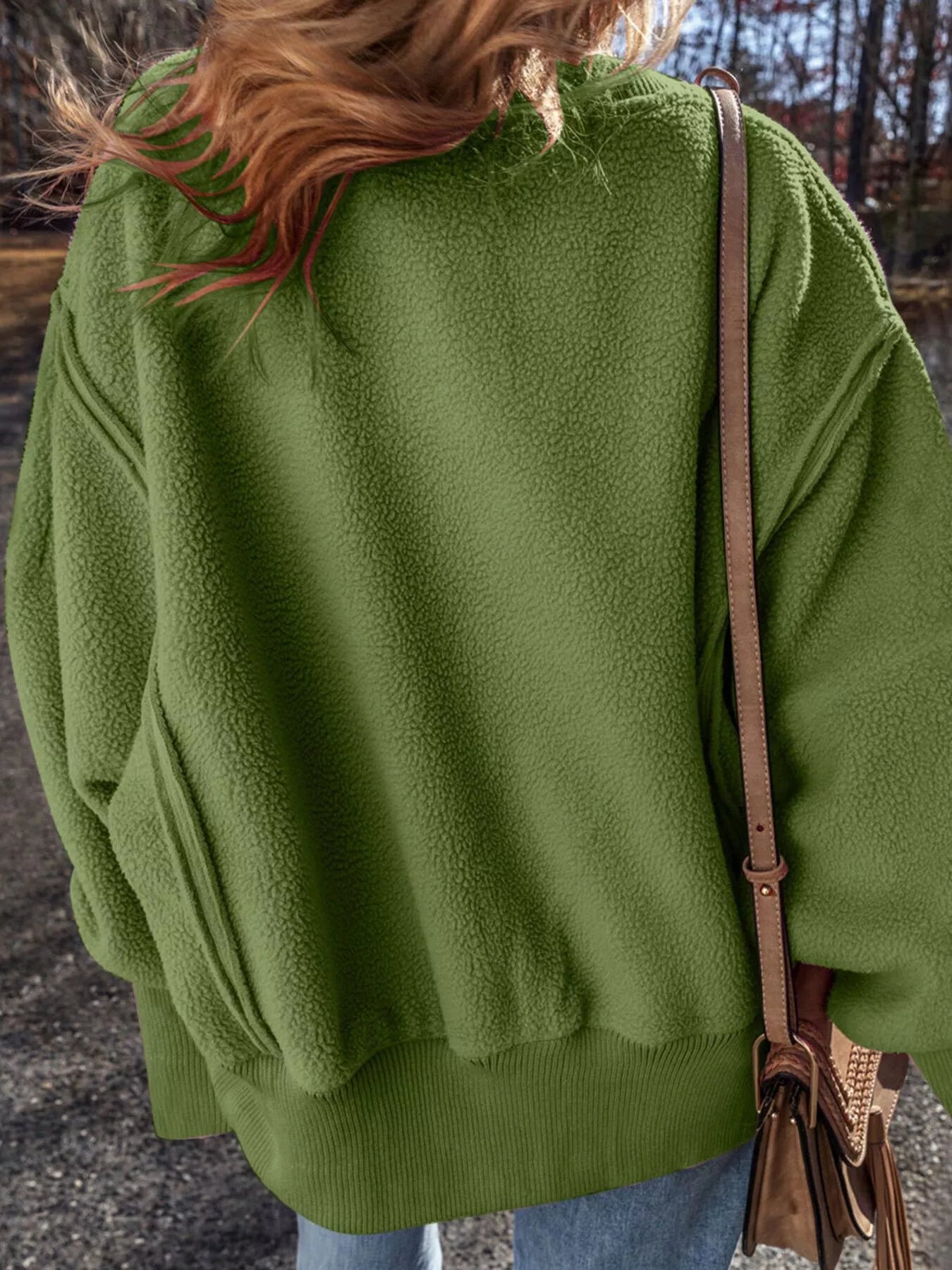 Round Neck Dropped Shoulder Sweatshirt