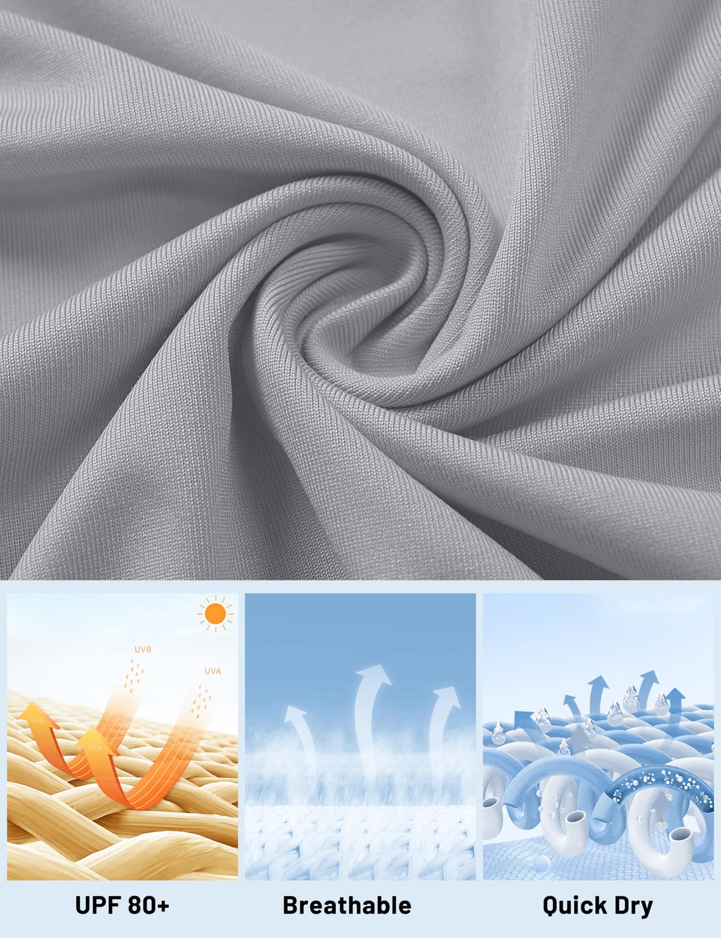 Women's UPF 80+ Long Sleeve Rash Guard - Quick Dry Athletic Shirt with Thumb Holes