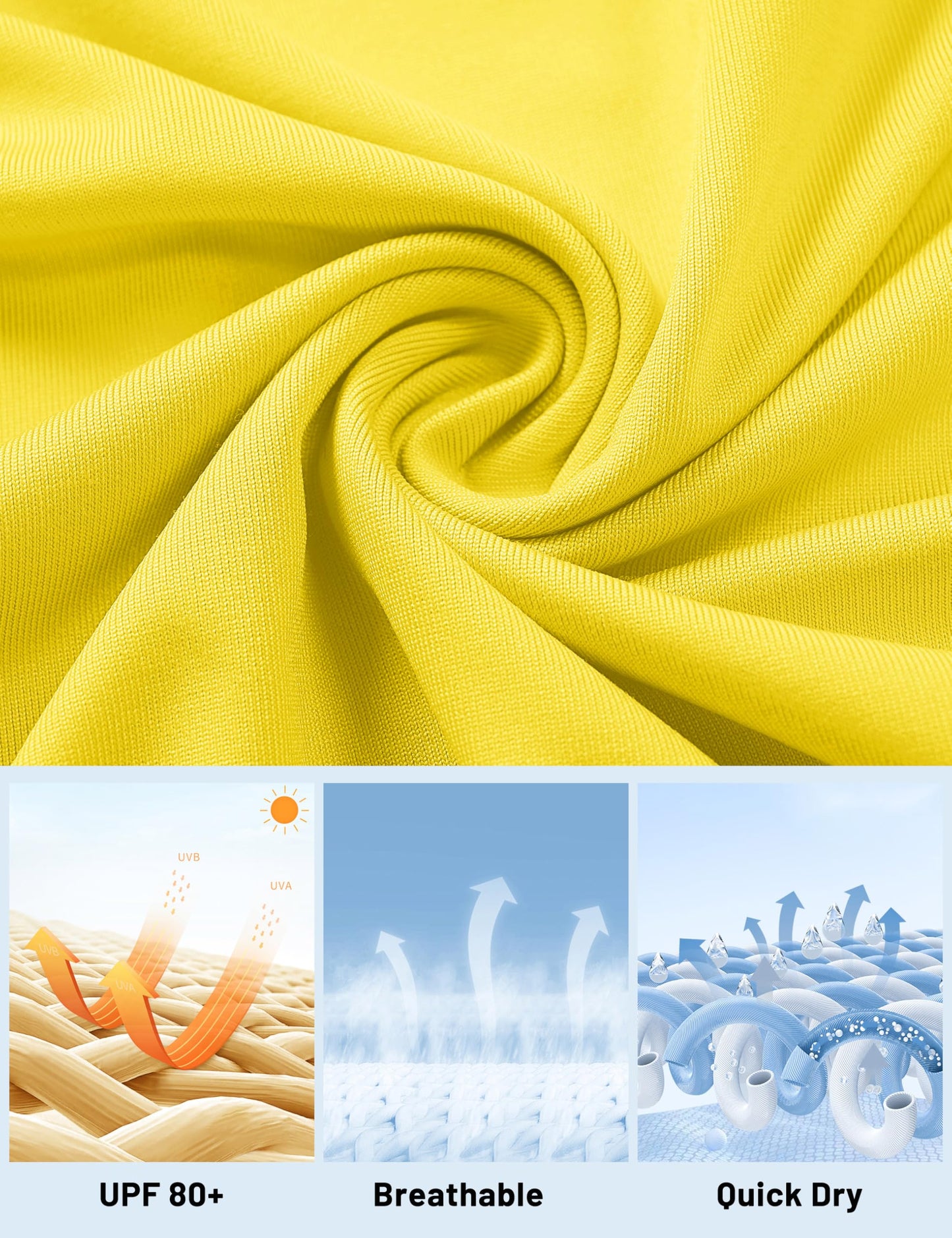 Women's UPF 80+ Long Sleeve Rash Guard - Quick Dry Athletic Shirt with Thumb Holes