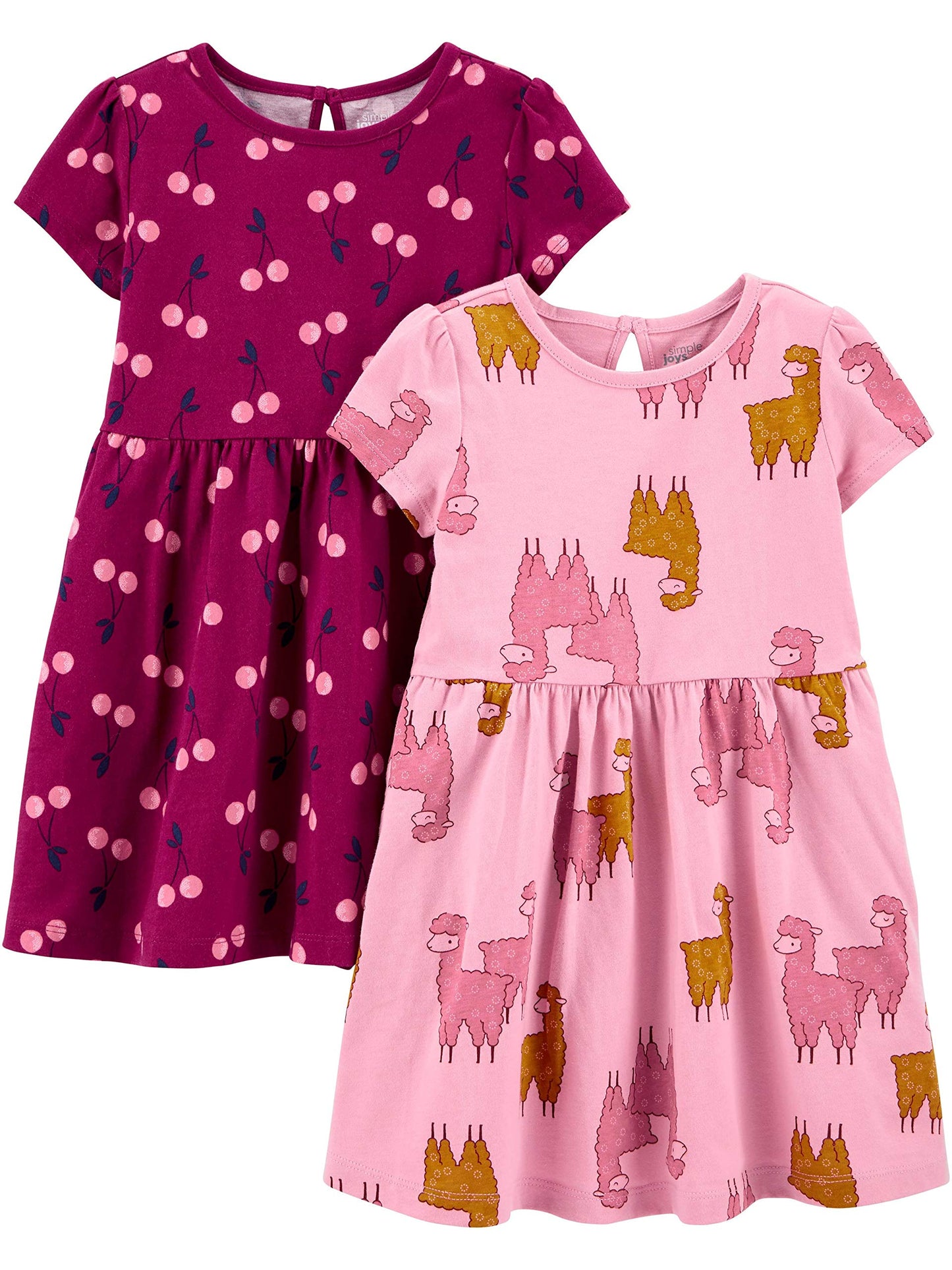 Girls Dress Set 2-Pack - Short Sleeve and Sleeveless Dresses