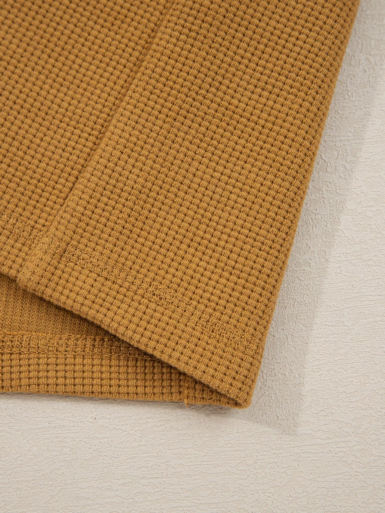 Oversized Textured Split Neck High Low Sweatshirt