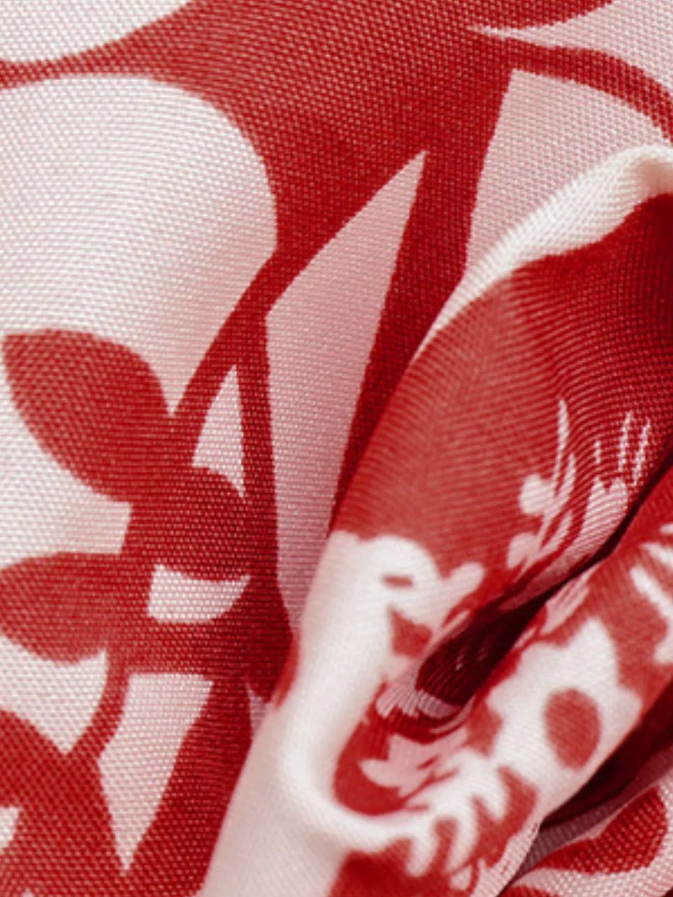 Printed Square Neck Long Sleeve Dress