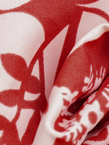 Printed Square Neck Long Sleeve Dress