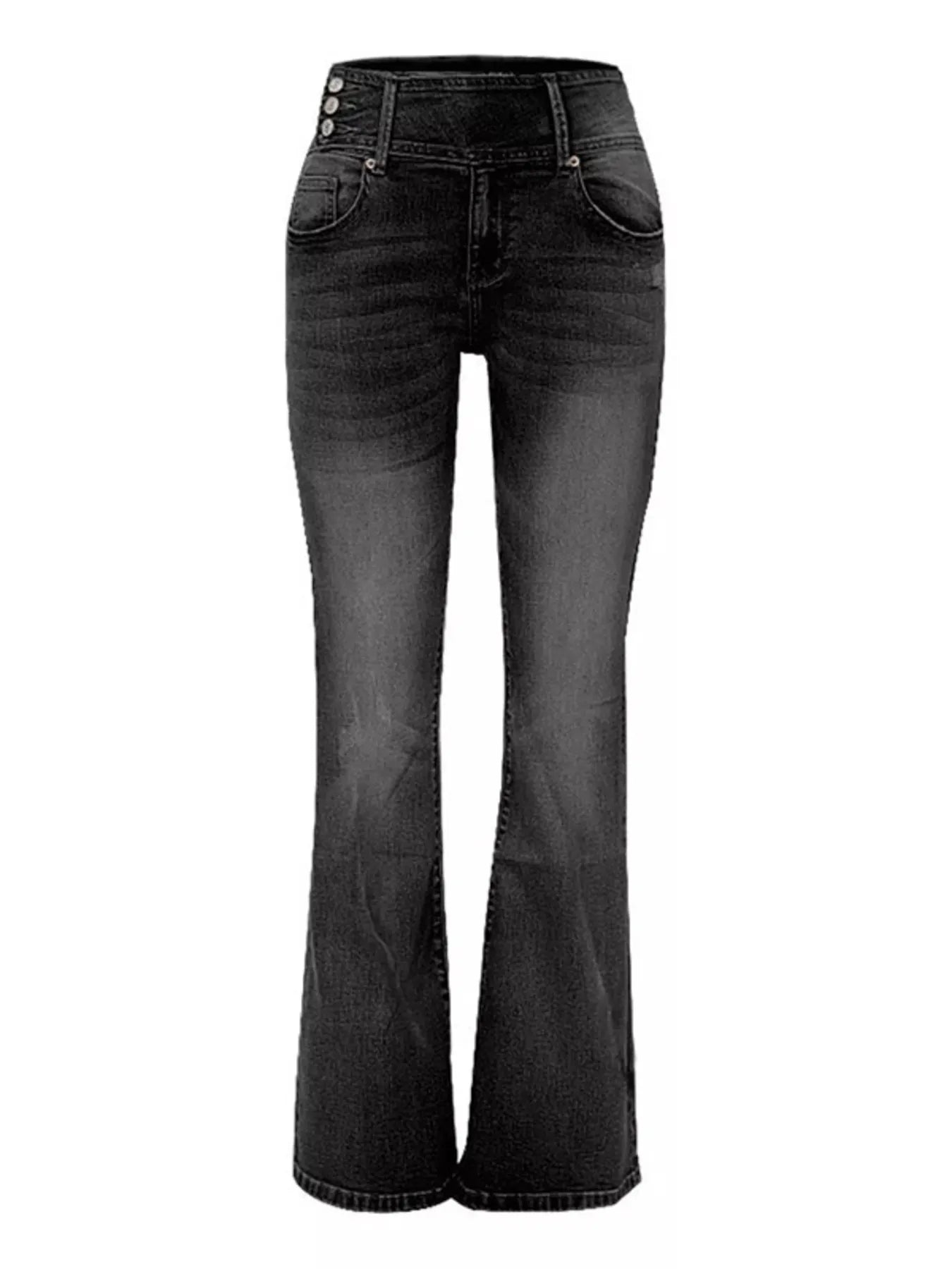 Full Size Vintage Wash Flare Jeans Plus Size