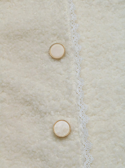 Lace Detail Button Up Long Sleeve Outerwear