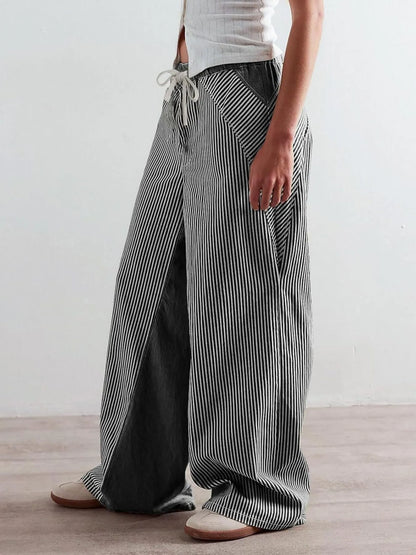 Striped Wide Leg Jeans