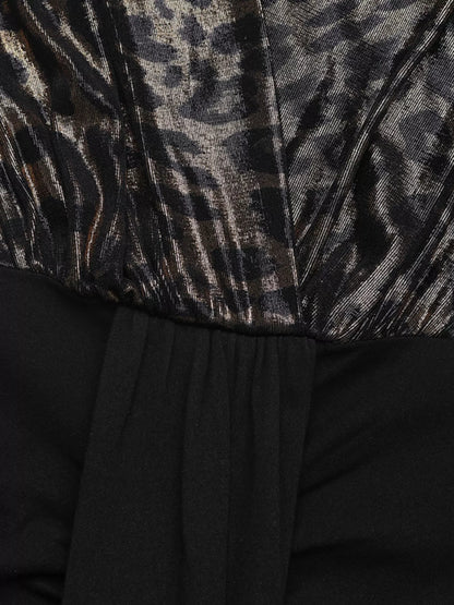 Slit Surplice Long Sleeve Dress