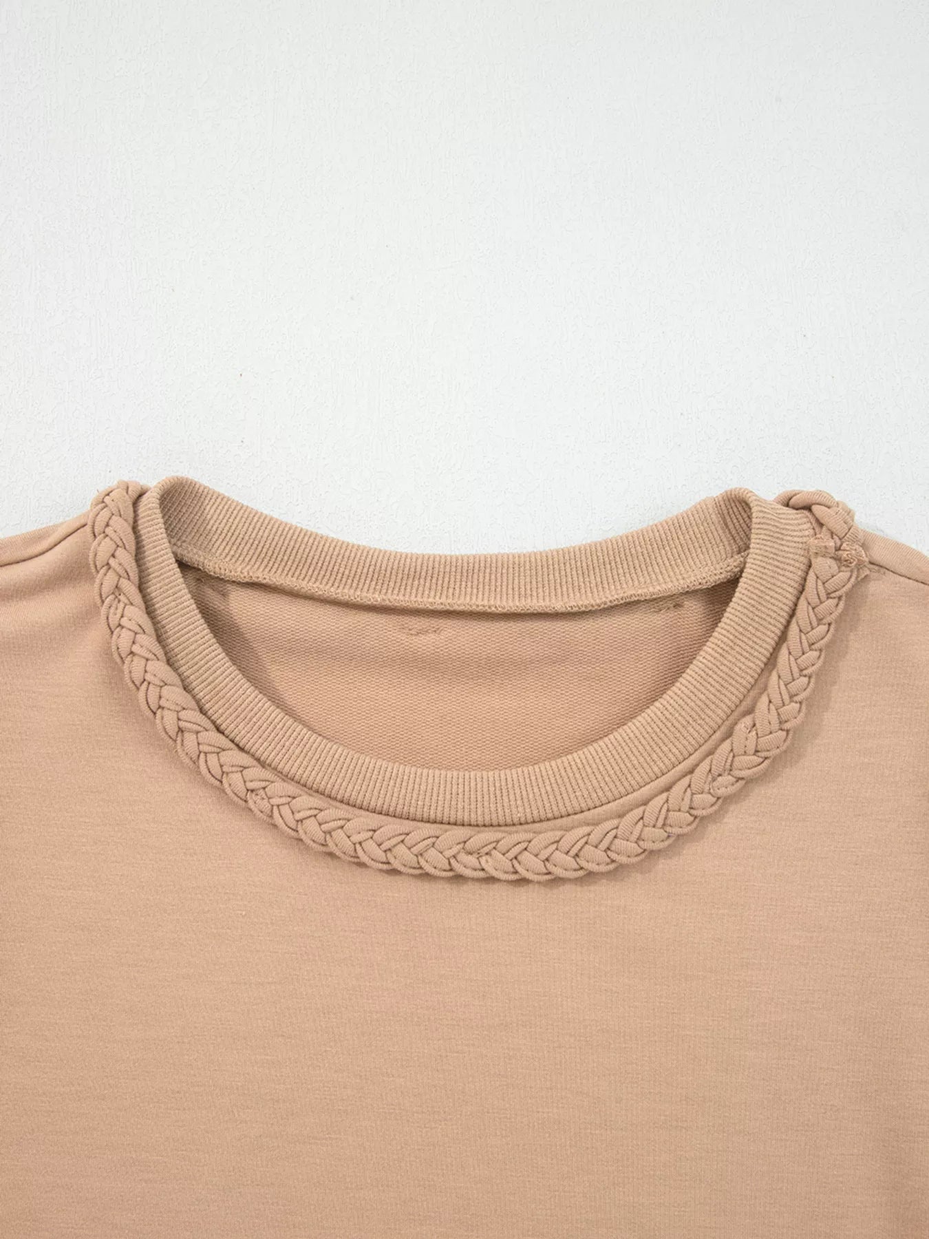 Braided Trim Puff Sleeve Dress