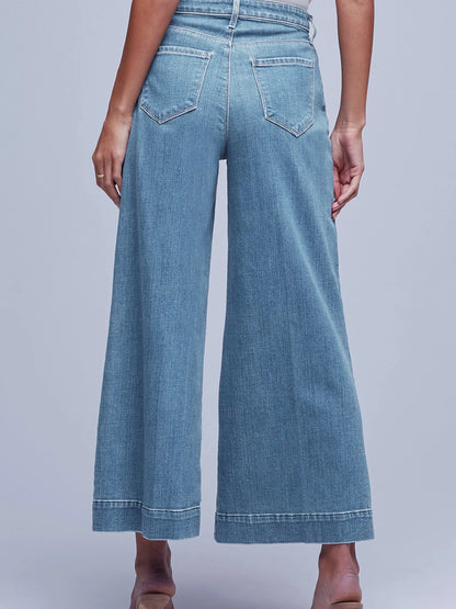 Seam Detail Flared Bottom Ankle Length Jeans