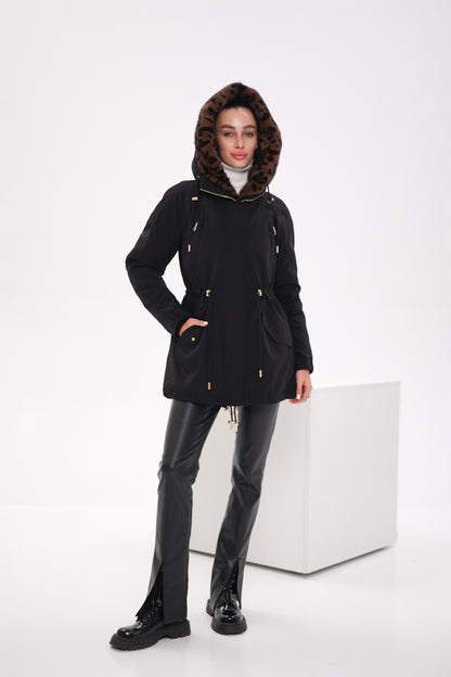 Genuine Scandinavian Mink Fur Parka with Rabbit Fur Insulation