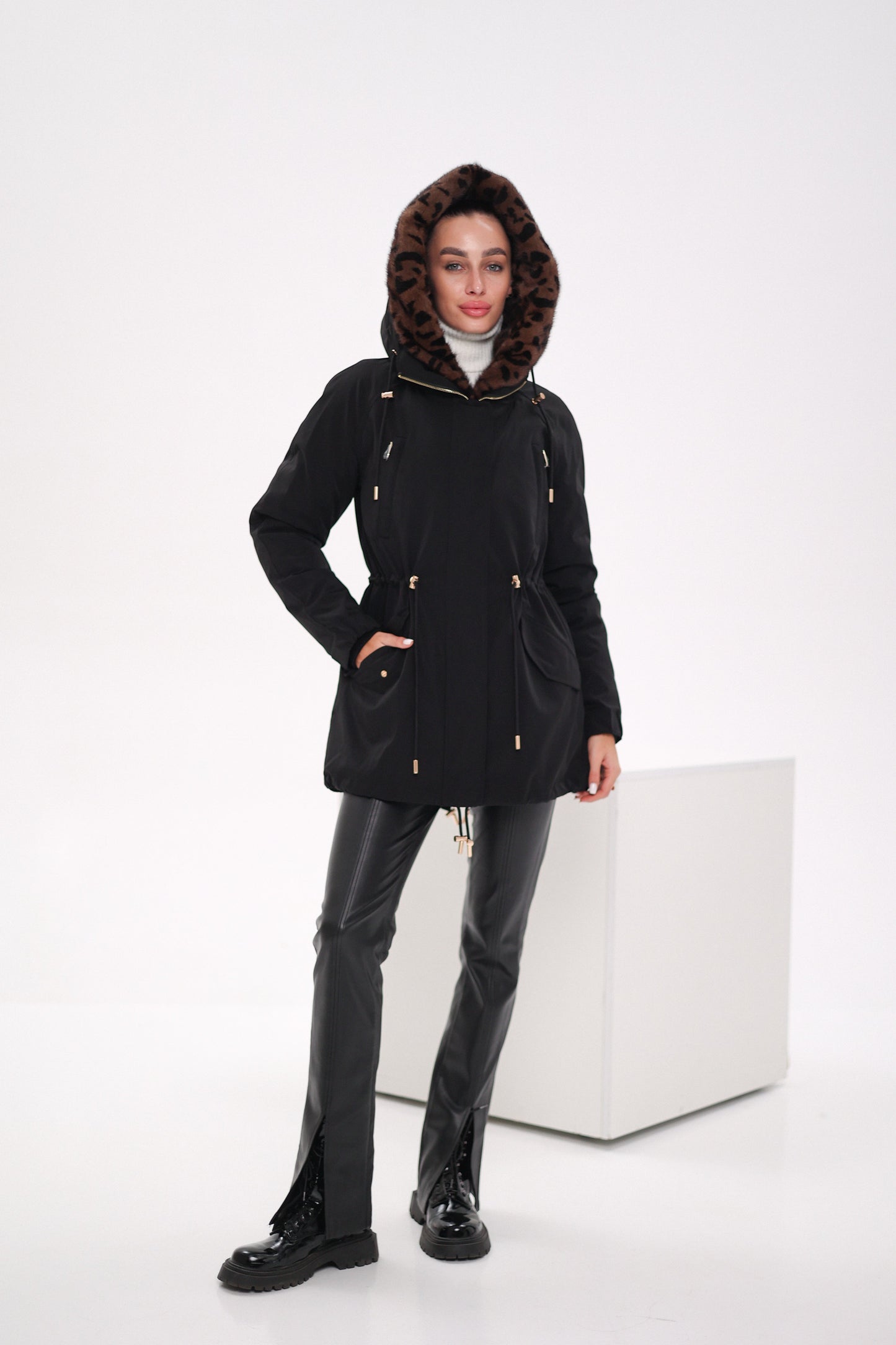 Genuine Scandinavian Mink Fur Parka with Rabbit Fur Insulation
