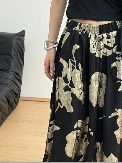 Printed Wide Leg Skirt