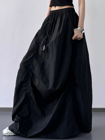 Drawstring Maxi Skirt