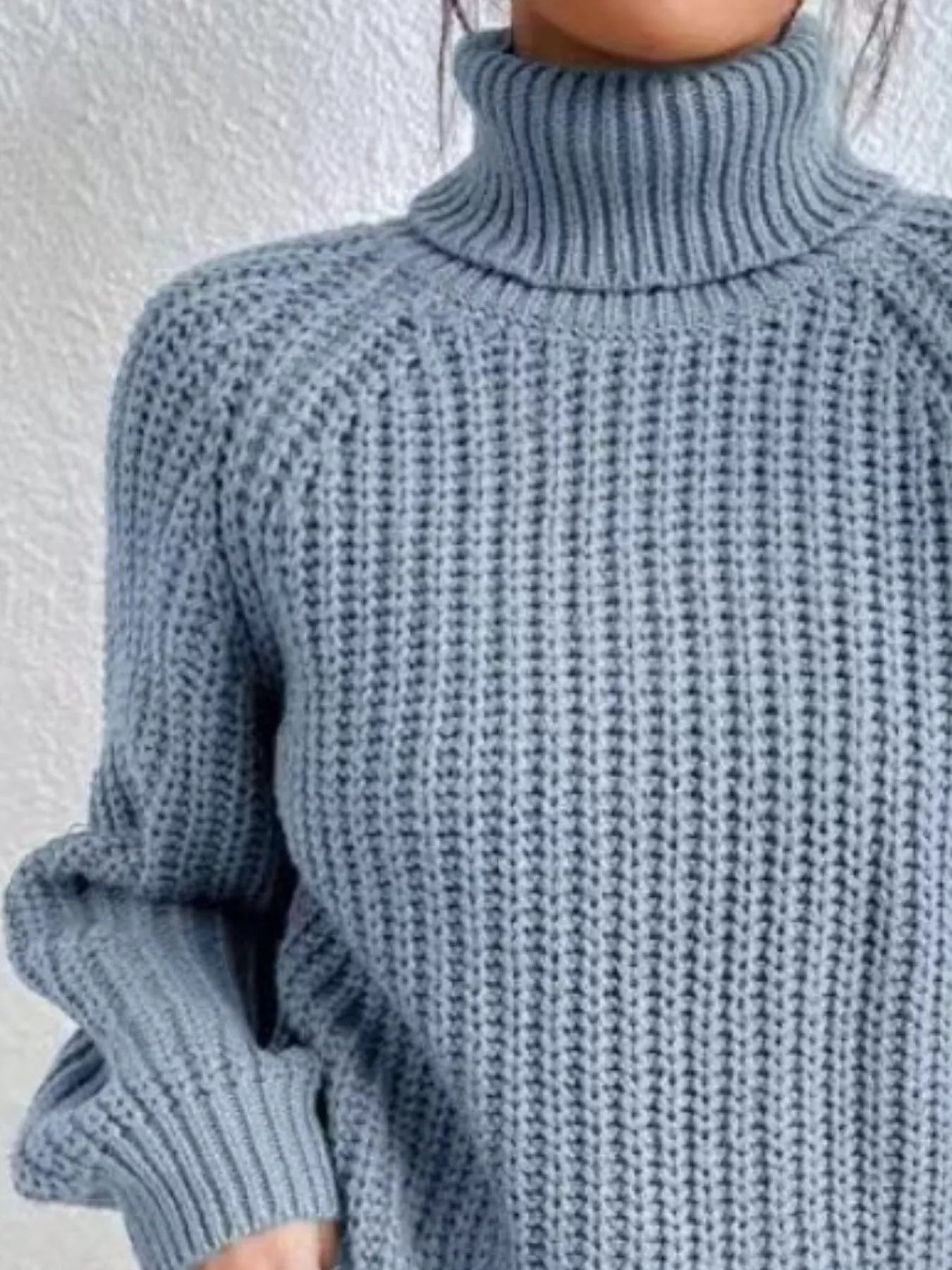 Full Size Turtleneck Long Sleeve Sweater Plus Size