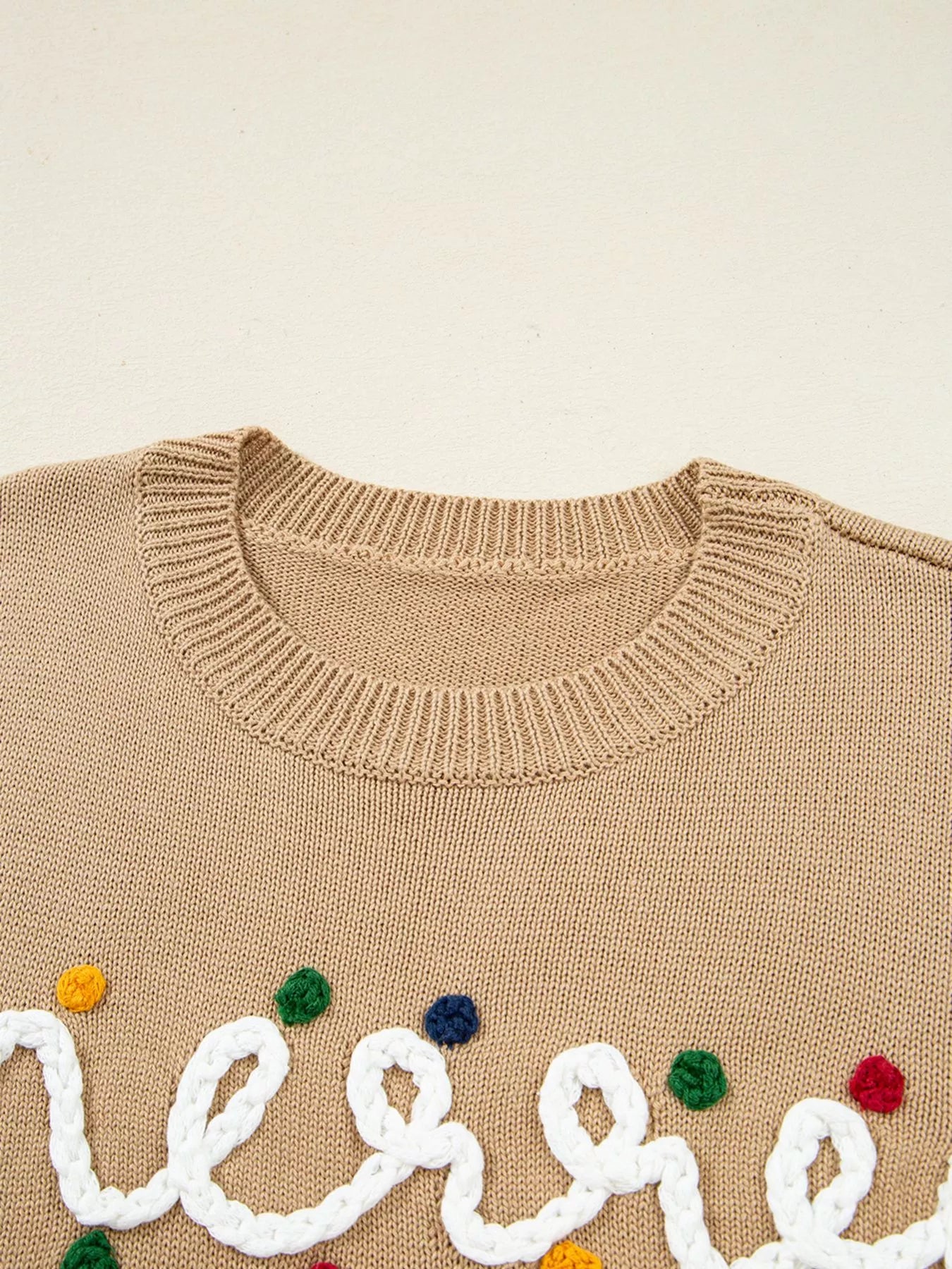 Merry Colorful Dot Detail Christmas Dolman Sweater