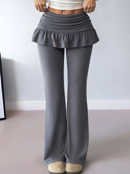 High-Waisted Ruffle Pants