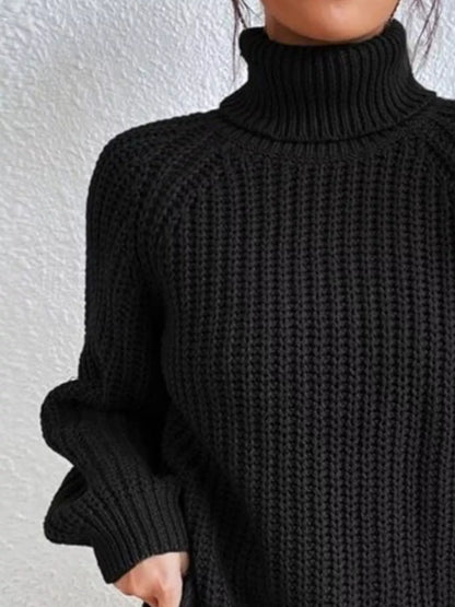 Full Size Turtleneck Long Sleeve Sweater Plus Size