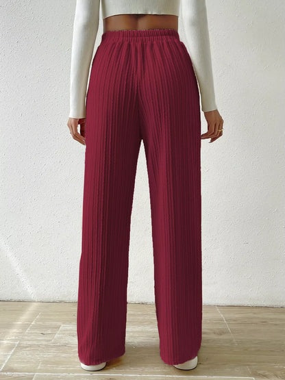 Drawstring Wide Leg Pants