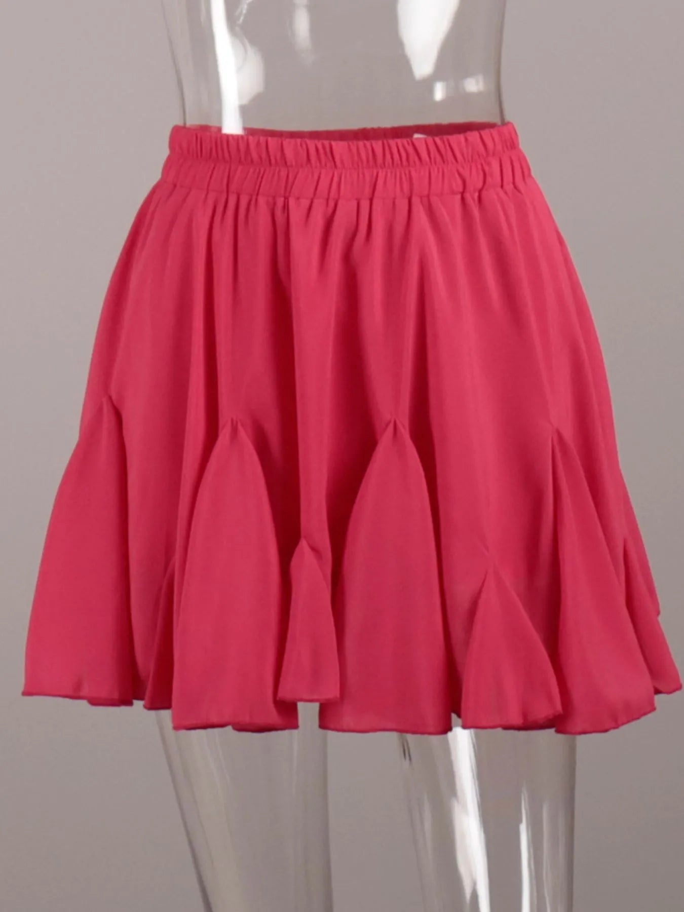 Elastic Waist Ruffled Hem Skirt