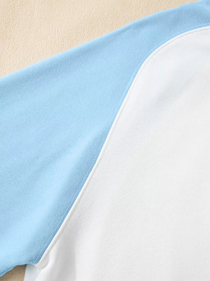 Color Block Snap Buttons Sweatshirt