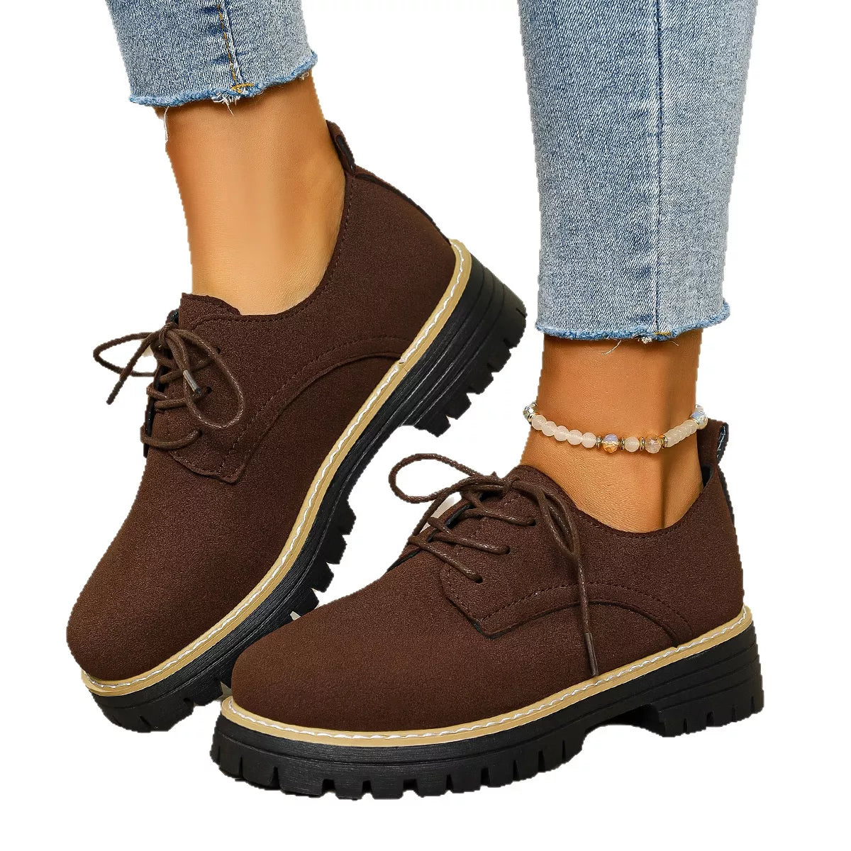 Lace-Up Platform Loafers