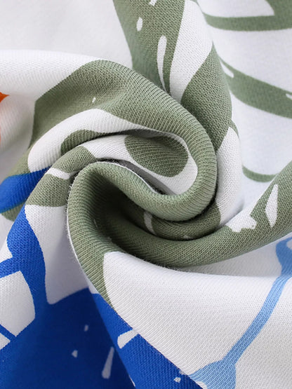 Children's Cartoon Vehicle Print Crew Neck Sweatshirt