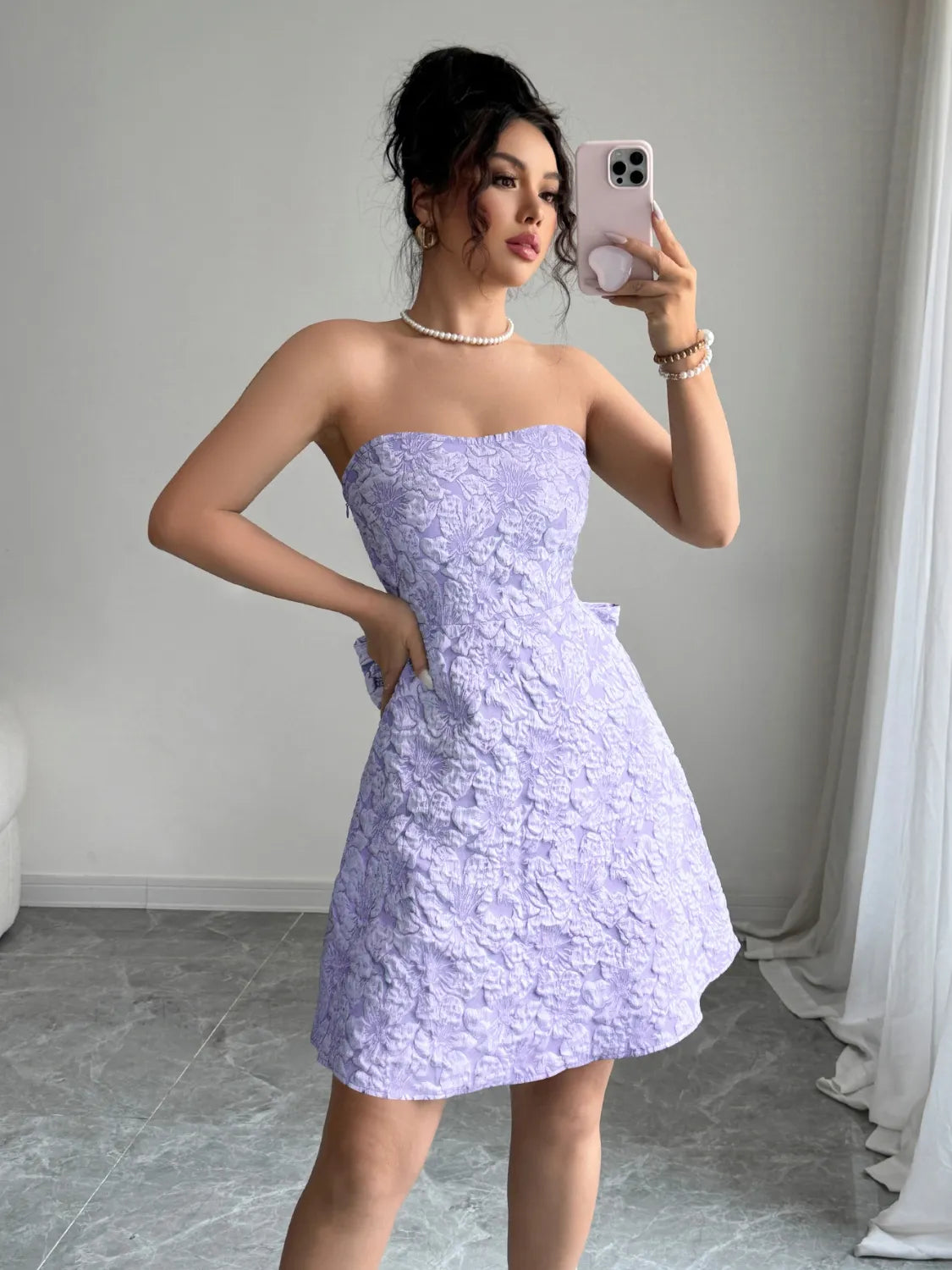 Bow Back Tube Mini Dress