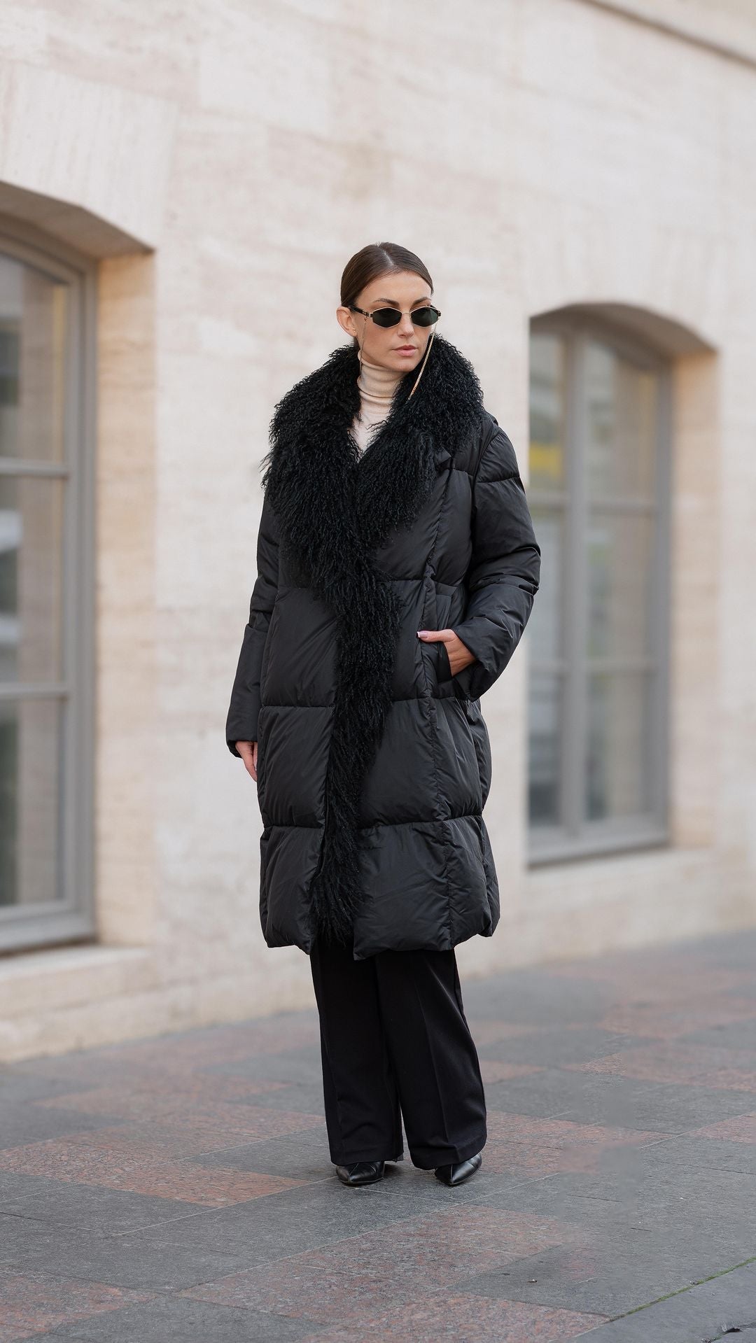 Genuine Lama Fur Premium Down Coat