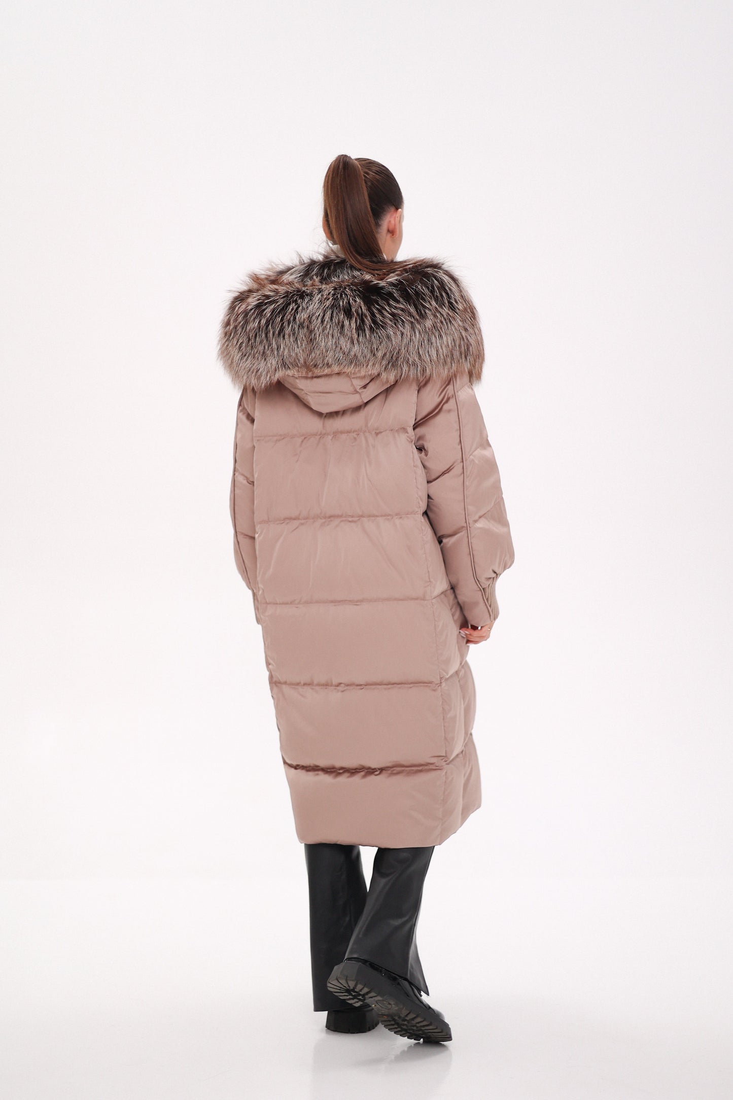 Rei Silver Fox Fully Lined Hood Down Coat in Blush