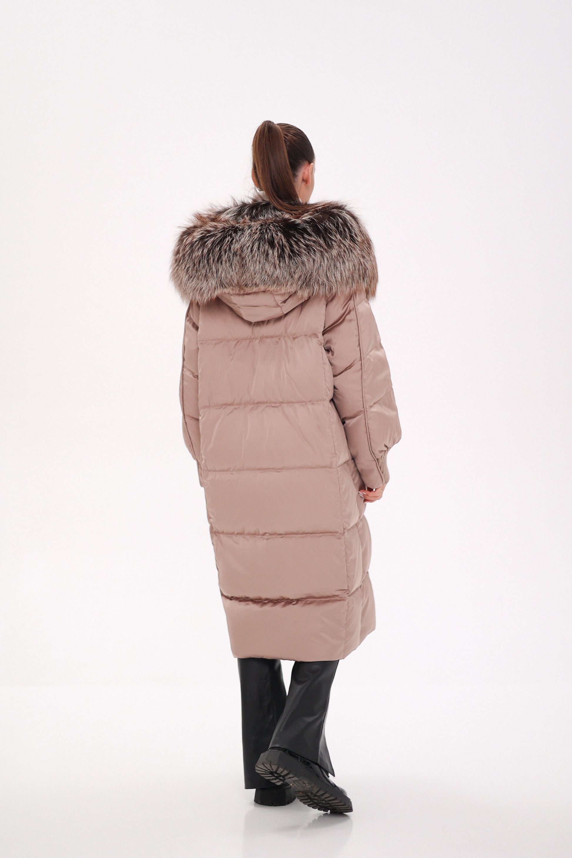 Rei Silver Fox Fully Lined Hood Down Coat in Blush