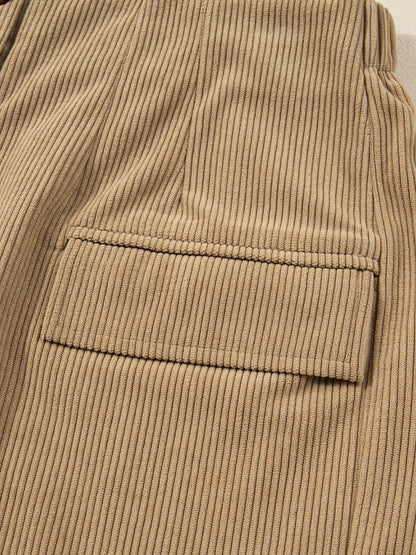 Corduroy Buttoned Front Mini Skirt