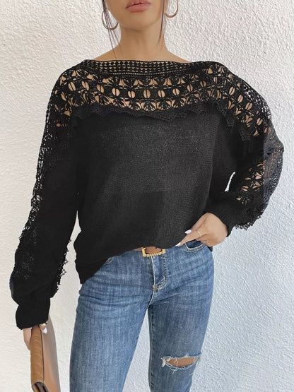 Openwork Long Sleeve Sweater