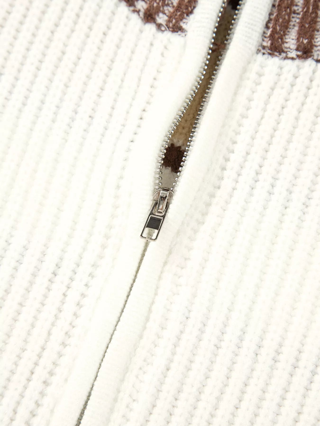 Stripe Half Zip Drop Shoulder Sweater