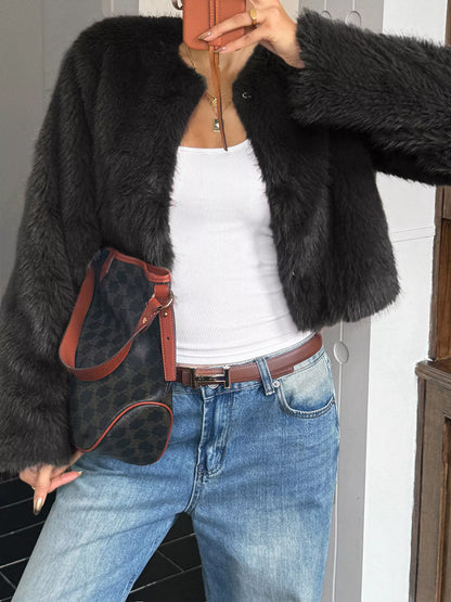 Faux Fur Cropped Outerwear