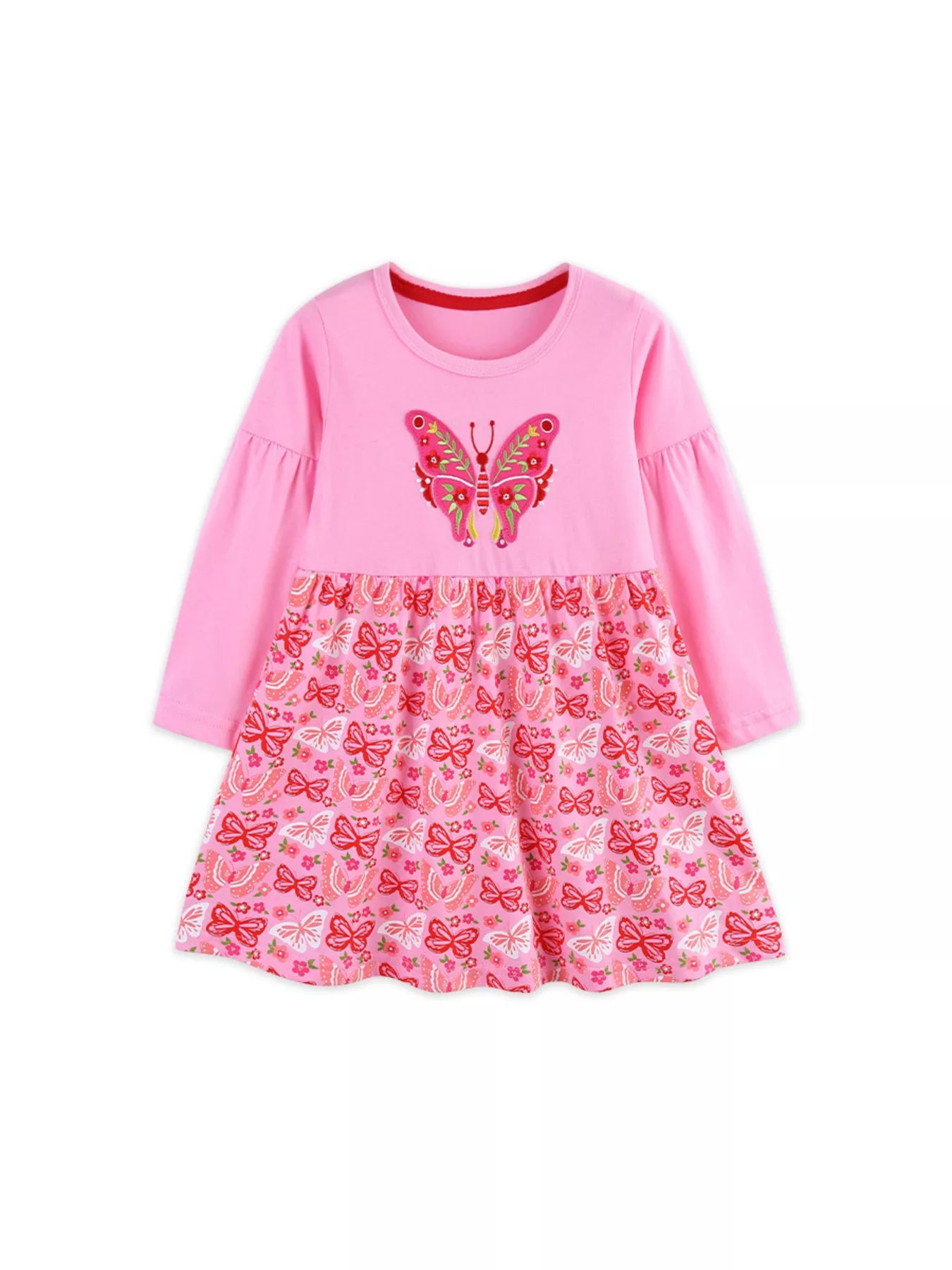 Children's Butterfly Long Sleeve Casual Dress