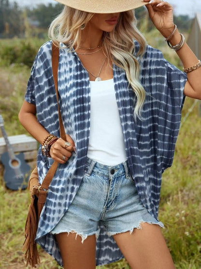 Tie-Dye Open Front Kimono Cardigan