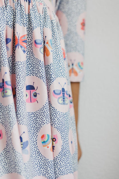 Butterfly Effect 3/4 Sleeve Pocket Twirl Dress