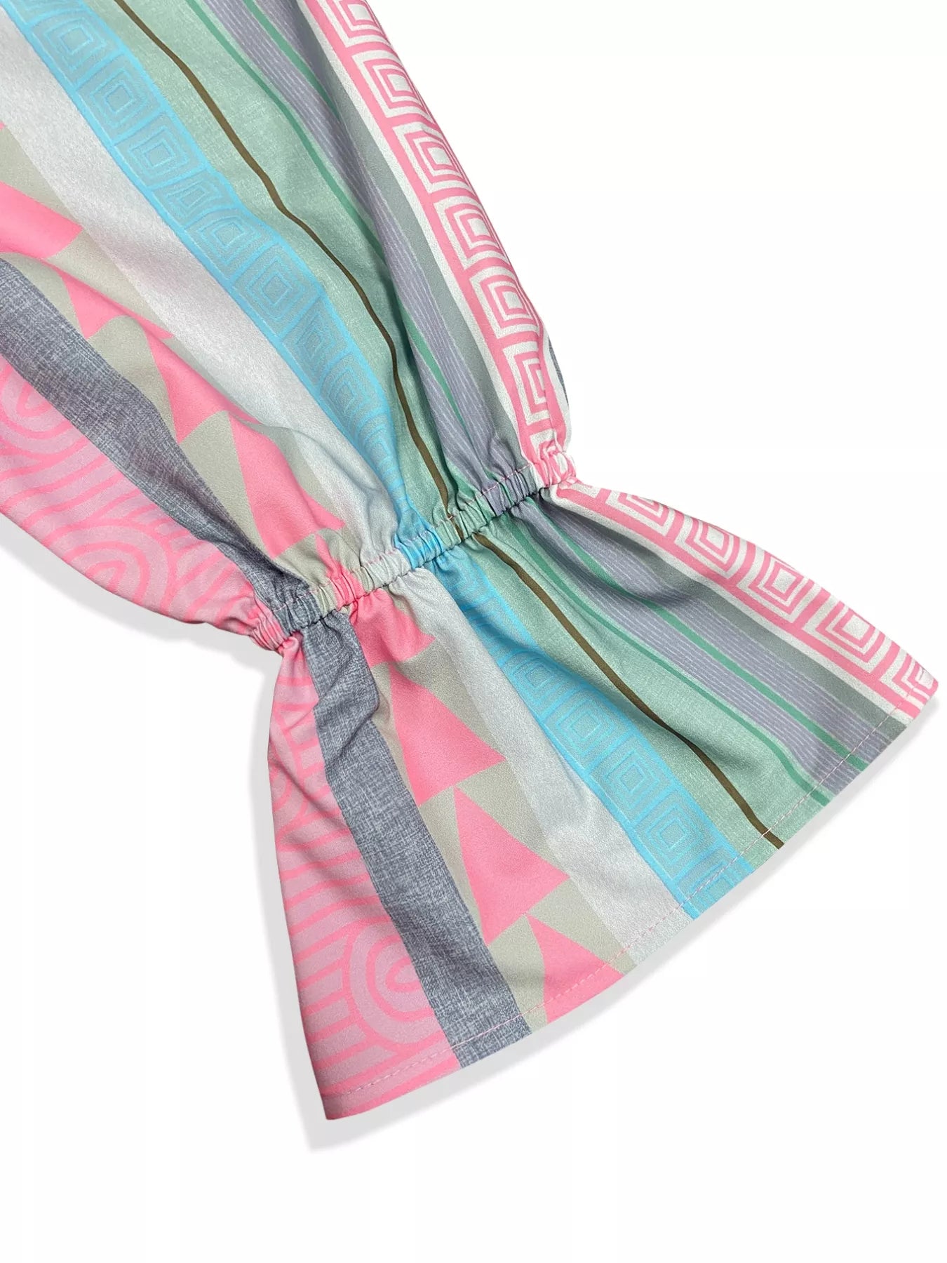 Smocked Square Neck Flounce Sleeve Maxi Dress